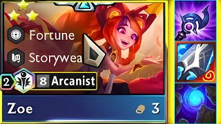 How Crazy is Luden Tempest 8 Arcanist Zoe ⭐⭐⭐ 3 Star  ft Manazane  TFT SET 11 [upl. by Sane]