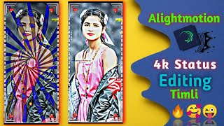 Alight motion video editing  Gujarati timli status editing  photo se video kaise banaen [upl. by Dadinirt]