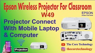 Epson EBW49 WXGA Wireless Projector Full Review  Epson iProjection App  हिंदी में [upl. by Eciruam323]