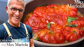 POMODORI A MEZZO  Pomodori Casalino al Forno e in Padella  Ricetta di Chef Max Mariola [upl. by Phira502]