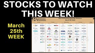 Stocks To Watch This Week Earnings Whispers  Major Stocks McCormick Carnival RH And Walgreens [upl. by Mirelle]