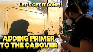 Spraying Primer on our Cabover Project [upl. by Hanshaw]