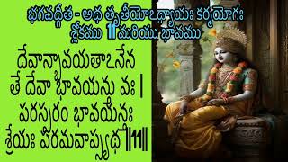 భగవద్గీత  అథ తృతీయోఽధ్యాయః కర్మయోగః శ్లోకము 11 amp 12 మరియు భావము Bhagavad GitaChapter 3 Meaning [upl. by Gore]