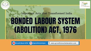 Bonded Labour System Abolition Act 1976  Lecture 48  Dhruv Jani [upl. by Ariamo]