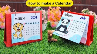 How to Make a 2024 Mini Desk Calendar Easy amp Cute Handmade Calendar DIY Craft [upl. by Osbert]