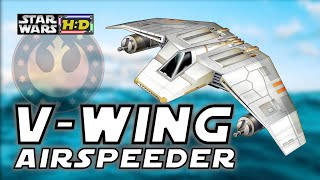 VWING AIRSPEEDER BreakdownNew Republic high altitude fighter Star Wars Hyperspace Database [upl. by Ertha]