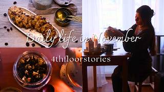 16 I Daily life in November I making tea oatmeal cookies [upl. by Marietta]