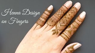 Easy DIY mehndi henna design on fingers [upl. by Ikairik]