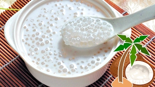 COCONUT PUDDING WITH TAPIOCA PEARLS amp TARO 西米露 VEGAN [upl. by Feldt]