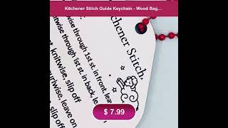 Kitchener Stitch Guide Keychain  Wood Bag Tag for Easy Sock Finishing [upl. by Leahcimed]