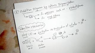 Cationic polymerization of isobutylene  part 1 [upl. by Neelat435]