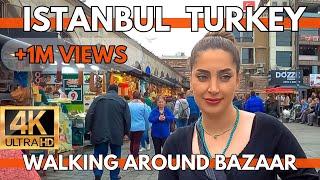 ISTANBUL TURKEY CITY CENTER 4K WALKING TOUR GRAND BAZAAREMINONUSIRKECI  SHOPSSTREET FOODSBAZAAR [upl. by Adnarram]