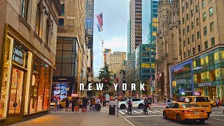 A Day Out in Manhattan  Fifth Avenue Rockefeller Centre  New York Walking Tour in 4K [upl. by Goldi]