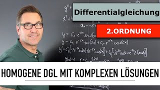 Wie löse ich eine homogene Differentialgleichung 2 Ordnung  komplexe homogene Lösung  DGL [upl. by Wilser]