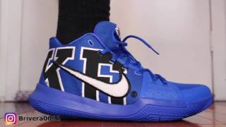 Nike Kyrie 3 quotDUKEquot PE ON FEET REVIEW [upl. by Eniamerej]