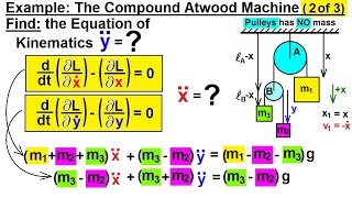 Physics 68 Lagrangian Mechanics 12 of 25 The Compound Atwood Machine 2 of 3 [upl. by Rezzani]