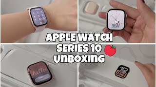 Apple Watch Series 10 Unboxing Rose Gold Light Blush Band  First Smart Watch 🍎 [upl. by Itnavart859]