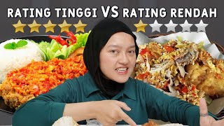 TEBAK RATING MAKANAN DI OJEK ONLINE YANG RATING RENDAH MALAH LEBIH ENAK [upl. by Nnaeirelav]