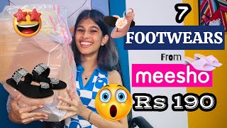 7 FOOTWEARS FROM MEESHO🥳  starting ₹190😲  thejathangu😉 MeeshoHaul Meesho [upl. by Koa]