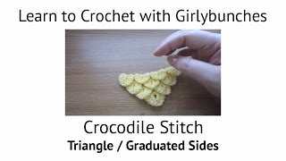 Crocodile Stitch Part 1  Triangle  Graduated Sides Tutorial  Girlybunches [upl. by Ojimmas]