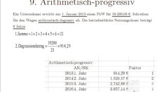 9 Buchführung leicht gelernt Aritmetisch progressive Abschreibung [upl. by Nancy]