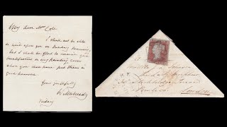 Great Britain Mulready autographed letter and a curious Victorian triangular letter [upl. by Frendel]