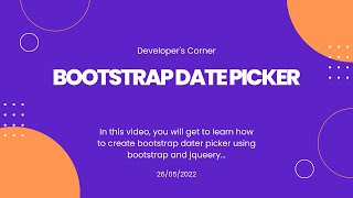 How To Use The Bootstrap Datepicker Plugin In jQuery [upl. by Aiouqes986]