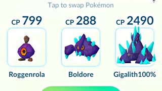 Roggenrola Evolution line  Shiny  in Pokemon Go [upl. by Shishko764]