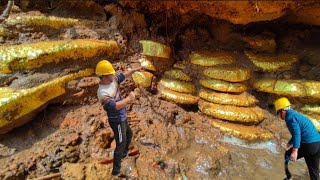 I found the treasure cave in the cliff while I was digging for crystals [upl. by Ahsropal]