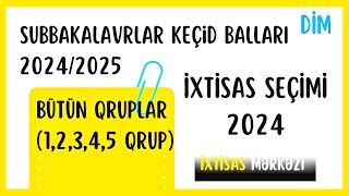 Subbakalavrlar keçid balları 20242025  bütün qruplar 12345 qrup  İXTİSAS SEÇİMİ 2024  DİM [upl. by Artenal81]