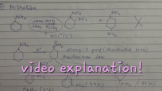 although amino group is o p directing in electrophe subst on nitration gives m nitroaniline [upl. by Hephzipah]