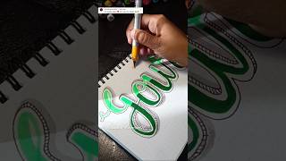 Calligraphy of my subscribers name 😍🎉💫calligraphy brushpen art satisfying shorts [upl. by Nednerb356]