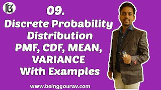 Discrete Probability Distribution  PMFCDF  MEAN VARIANCE  with Examples [upl. by Jarrad]