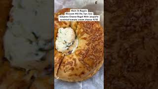 Jalapeño Cheese Bagel with Jalapeño cream cheese  Main St Bagels  Blossom Hill Road  San Jose [upl. by Nilat]