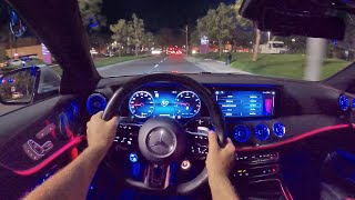 2021 Mercedes AMG E53 4Matic Coupe POV Night Drive 3D AudioASMR [upl. by Nywroc]