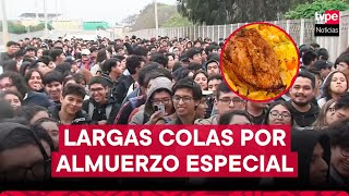 UNMSM largas colas por almuerzo especial ¿Qué incluye el menú [upl. by Andrien845]