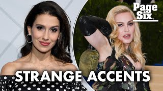 Celebrities with mysterious accents Hilaria Baldwin Madonna and more  Page Six Celebrity News [upl. by Yrahca901]