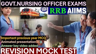 41 RRB  AIIMS NURSING OFFICER MOCK TEST REVISION [upl. by Constance]