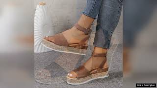 Womens Shoes 2022 New Fashion Plus Size Hemp Rope Wedge Heel Platform Review [upl. by Yrak]