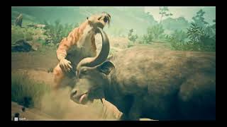 Golden MACHAIRODUS VS BUFFALO FIGHT [upl. by Leahcimluap831]