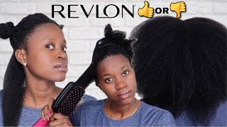 REVLON BLOW DRYER BRUSH ON 4C4B NATURAL HAIR Paddle Brush Blow Dryer Review [upl. by Gorey]