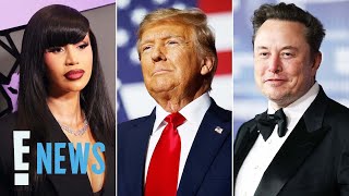 Elon Musk Cardi B amp More Stars React to Donald Trump Kamala Harris Election Results  E News [upl. by Iru]