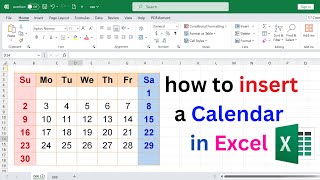 how to insert a calendar in excel  date picker in excel  insert calendar in excel  excel [upl. by Eessej987]