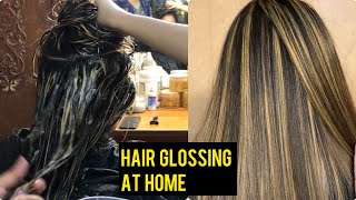 Hair Glossing At Home How To Do Hair Gloss At Home Step By Step Tutorial For Beginners [upl. by Froh]