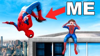 I Tried IMPOSSIBLE Spiderman Stunts ft Nidal Wonder [upl. by Sutit]