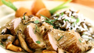 Recette  Filet mignon de porc aux champignons [upl. by Ynafit]