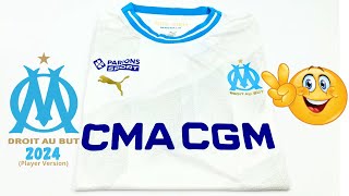 OM maillot domicile 20232024 Player Version Unboxing amp Review  ASMR [upl. by Ynatirb241]