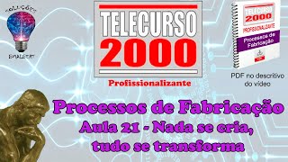 Telecurso 2000  Processos de Fabricação  21 Nada se cria tudo se transforma [upl. by Tenaej530]