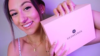 ASMR Glossybox June Unboxing 😍 Tapping Crinkling amp Soft Whispering [upl. by Eilsil]