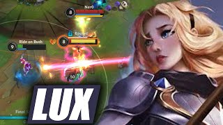 Wild Rift Lux Mid Lane Gameplay in Season 14 Build amp Runes [upl. by Lladnar]